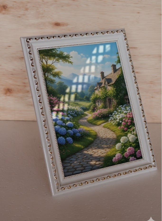 Lumina A4 PVC Photo Frame White & Gold Decorative Cork Board Memo Frame – Photo Display Notice Board, Pin Board for Notes & Pictures, Wall Mounted Frame - Image 4